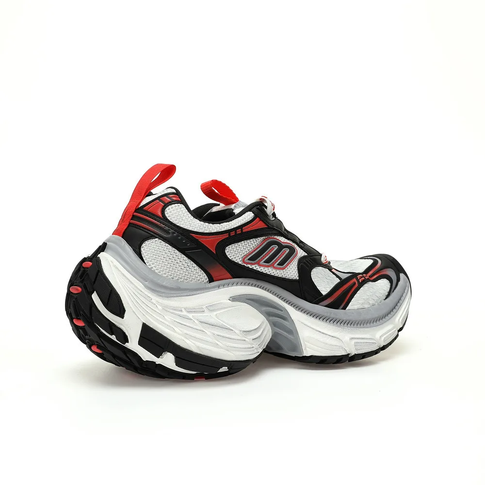 BALENCIAGA Cargo Sneaker 10XL &quotWhiteBlackRed And White Aged&quot Нескользящая Износостойкая Обувь Для