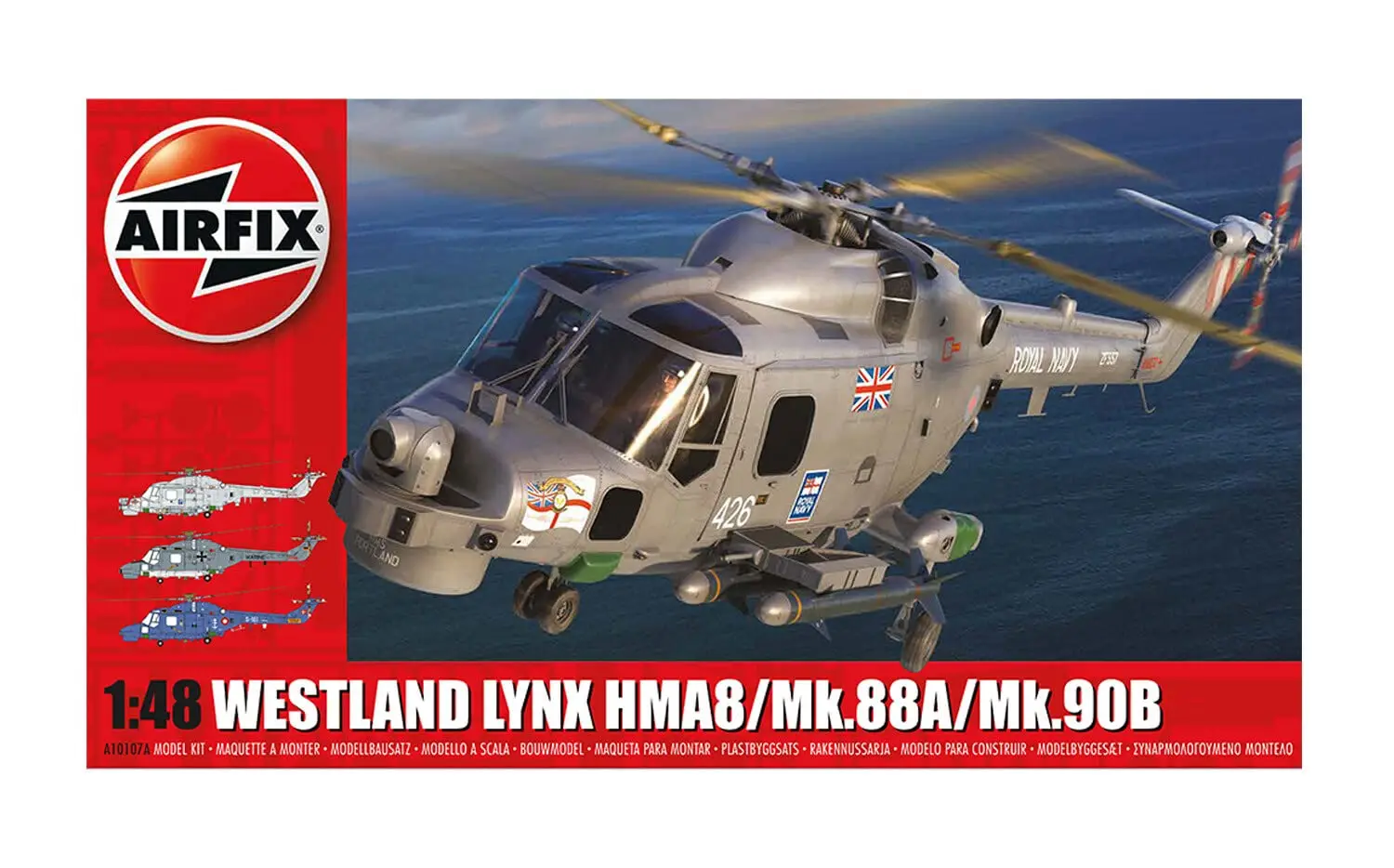 Пластиковая модель Airfix Royal Navy Westland Lynx 1/48 HMA8/Mk.88A/Mk.90B X-10107A