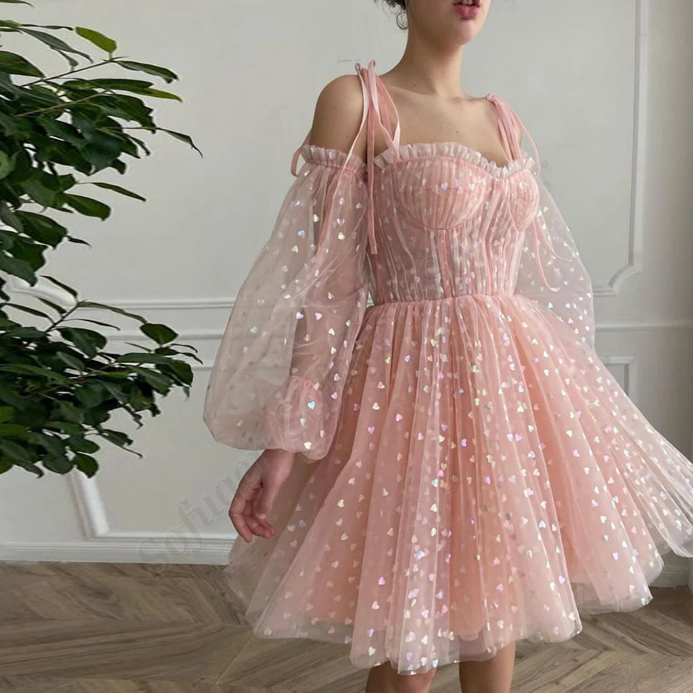 

SOFUGE Sweet Puff Sleeve Evening Dresses For Women Luxury Homecoming Party Cocktail Dress Formal Prom Robes De Soirée Customised