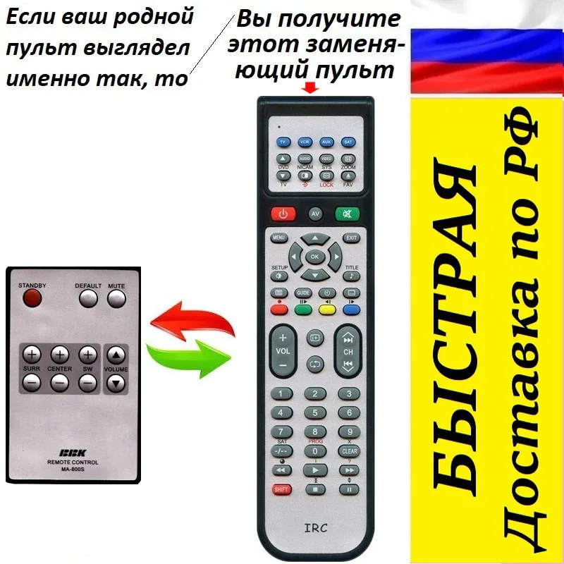 Заменяющий пульт для BBK MA-800S акустической системы |