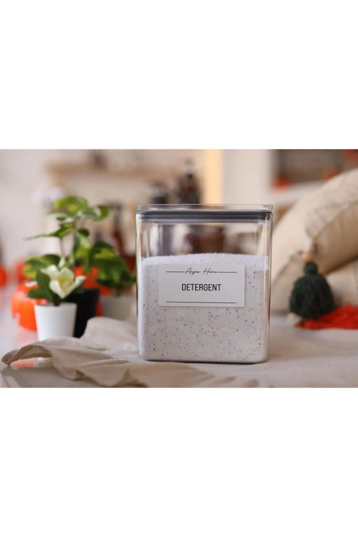 

New Generation Mica Unbreakable Bathroom Organizer Detergent Storage Container 2.6 Lt Vacuum Lid
