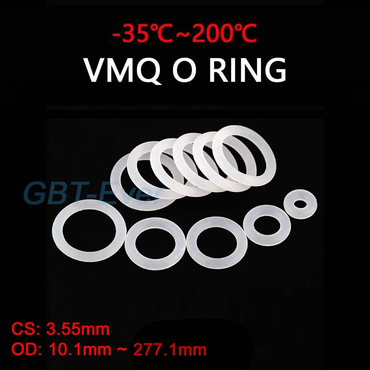 VMQ Белая силиконовая уплотнительная прокладка CS 3 55 мм наружный диаметр 10 1 ~ 277