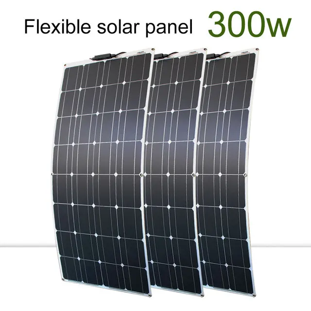 

solar panel kit and 300w 200w 100w flexible solar panels 12v 24v high efficiency battery charger module