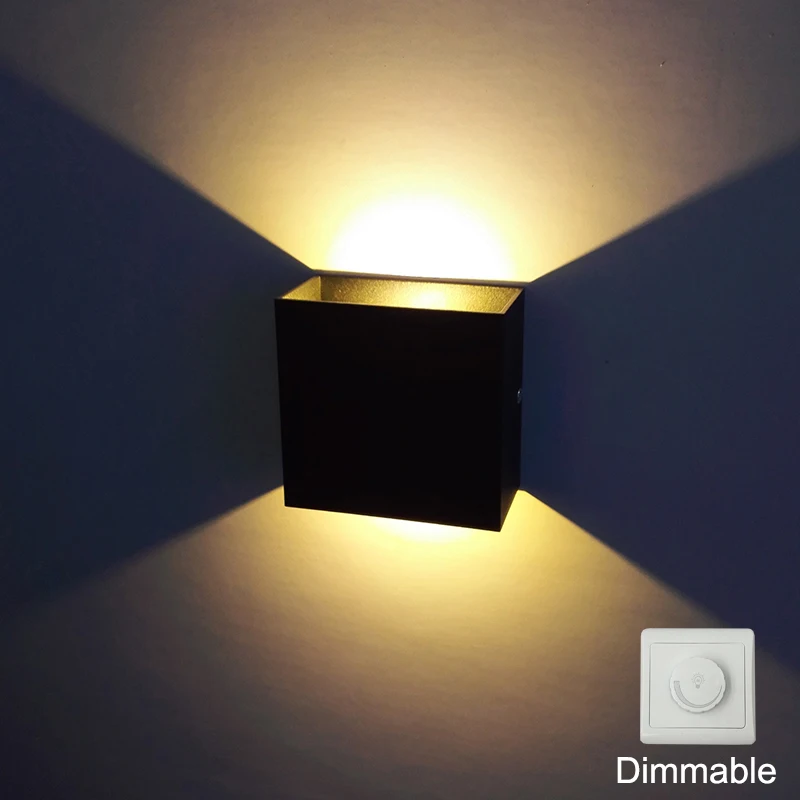 

6W 12W led waterproof cube Wall lamp bedside lamp wall bedroom simple modern creative European living room led stair aisle lamp