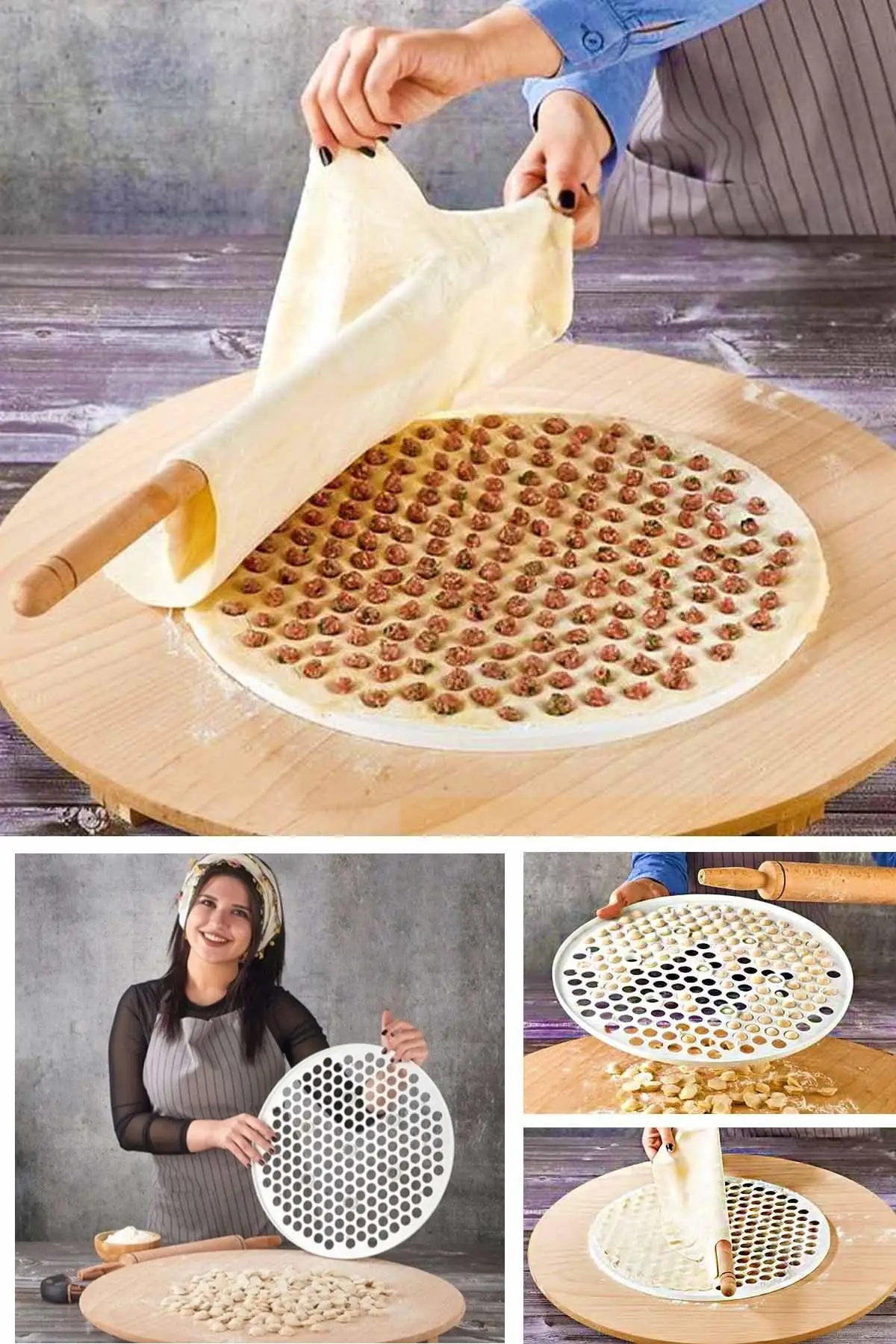 

Kitchen Gadget Dumpling Pelmeni Pres For Ravioli Making Mold Manual Dumplings Maker 200 Hole Plastic Ravioli Machine DIY Form