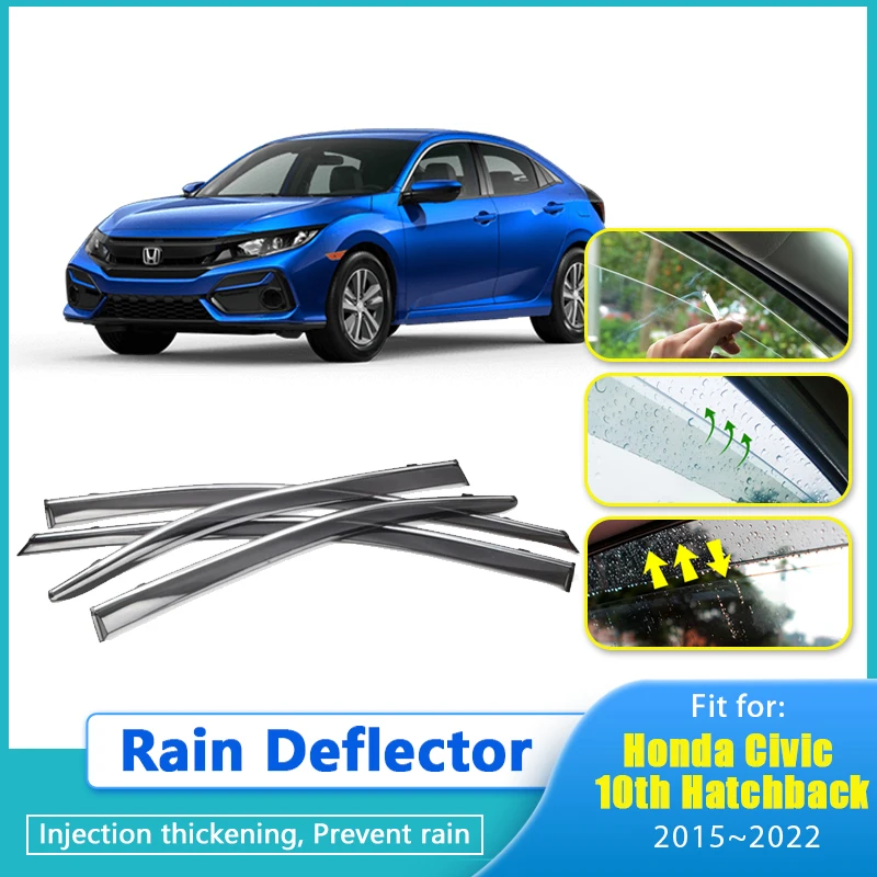 

Rain Deflector For Honda Civic 10th Hatchback FC FK 2015 2016~2021 Car Window Visor Cover Guards Antirain Chuvento Windabweiser