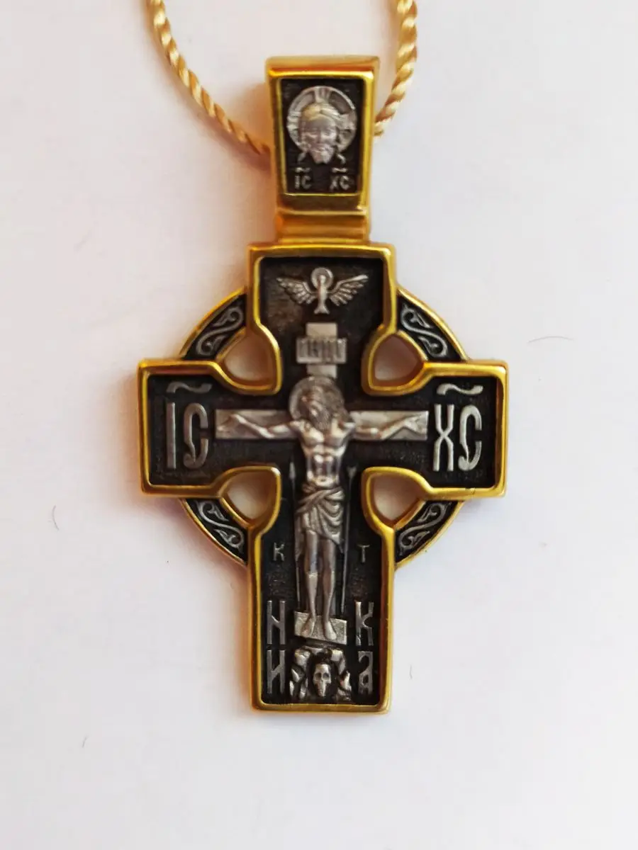 Серебряный Крестик С Позолотой Мужской Купить