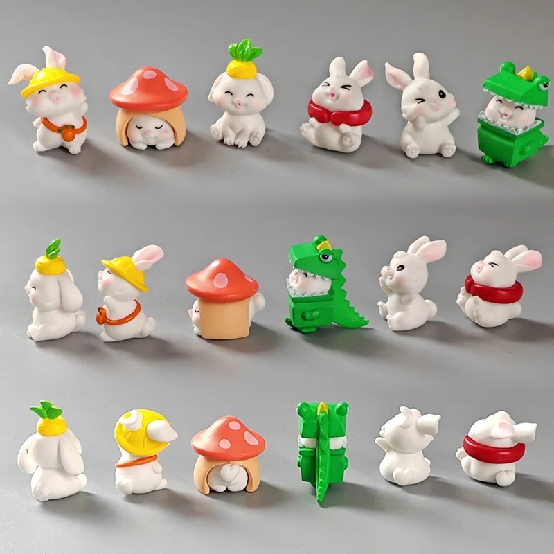 6-10 шт. фигурка кролика-динозавра морковного кролика домашнего декора миниатюра