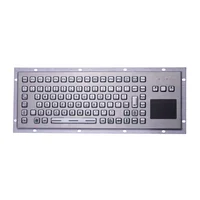 89 Keys Green Backlight IP65 Rugged Kiosk Metal Industrial Keyboard With Touchpad Conductive Rubber Keypad
