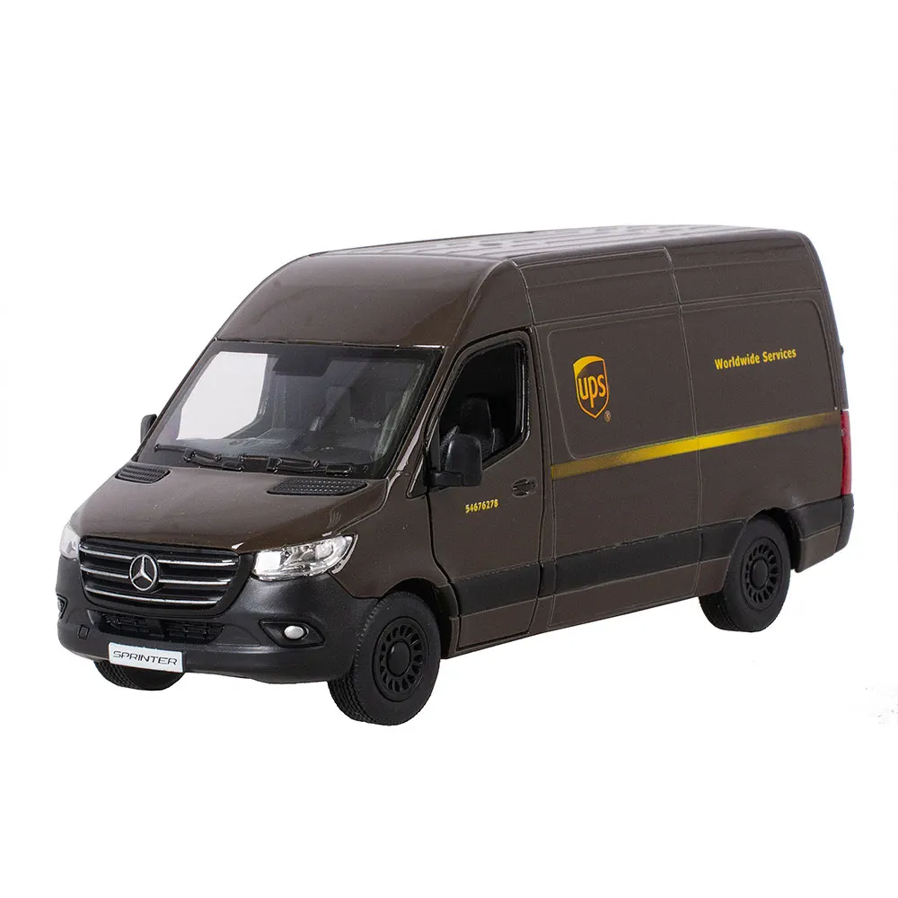 Машинка металлическая инерционная Mercedes-Benz Sprinter UPS Edition модель машины 1:48 KT5430D