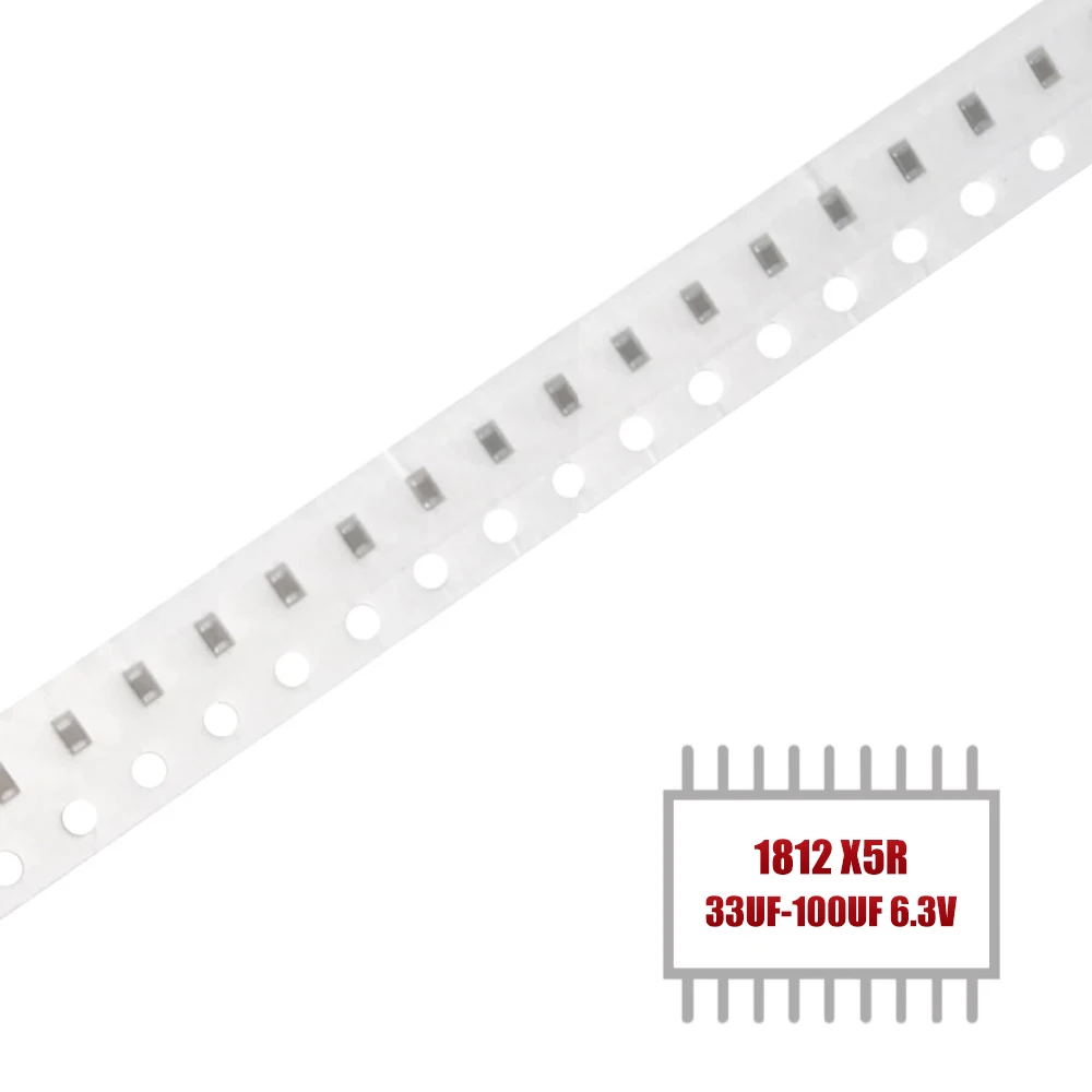 MY GROUP 100PCS 1812 X5R SMD 6.3V 47uF~100uF MLCC Ceramic Capacitor in Stock