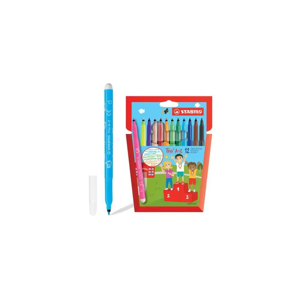 Фломастеры STABILO &quotTrio&quot 12 цветов трехгранная зона обхвата толщина линии 0 7 мм