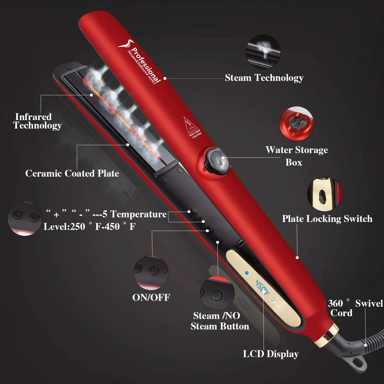 Hair straightener with steam фото 54