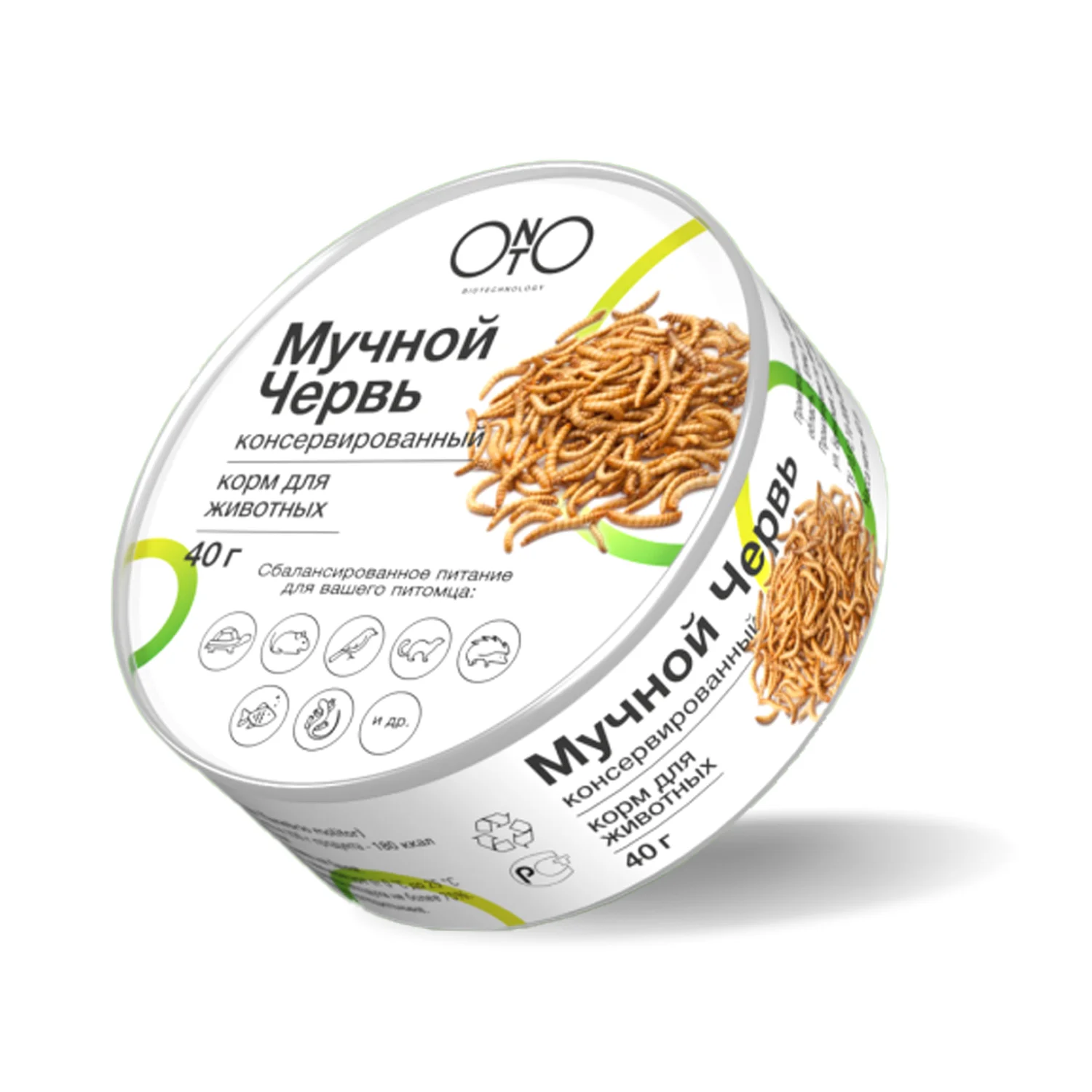 Onto Мучной Ворм Консервированный Сбалансированное Питание для Черепах Грызунов Птиц Хорьков Ежей Рыб Ящериц.