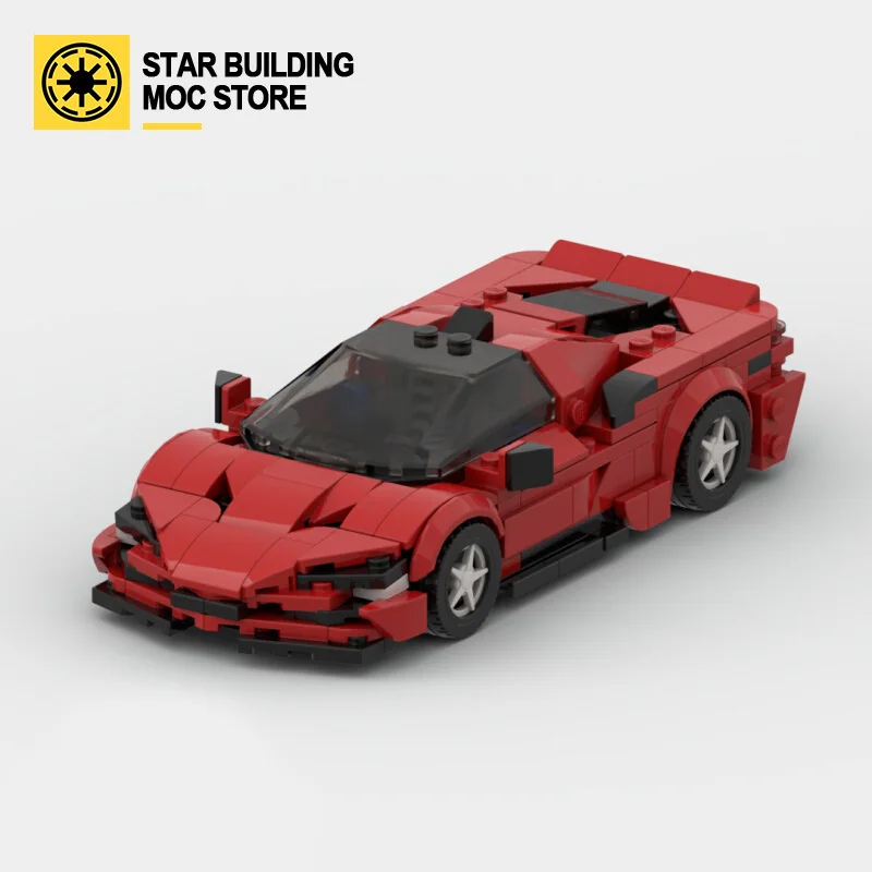 

MOC blocks apply lego assembled Ferrari SF90 sports car racing model Speed8 grid car boy heartthrob gift