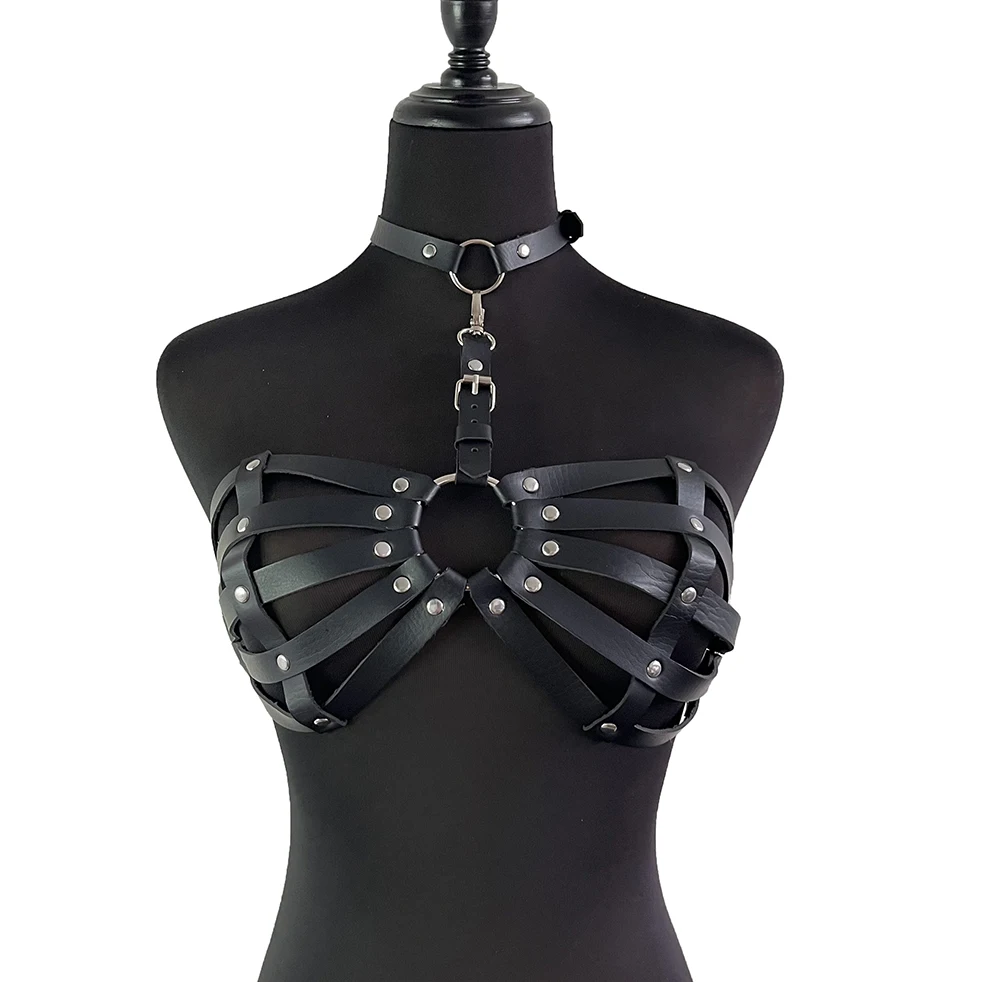 New Sexy Full Body Harness Belt Bondage Lingerie Women Punk Adjustable Leather Cage Bra Chest Straps Suspenders Slim Skirt Belt