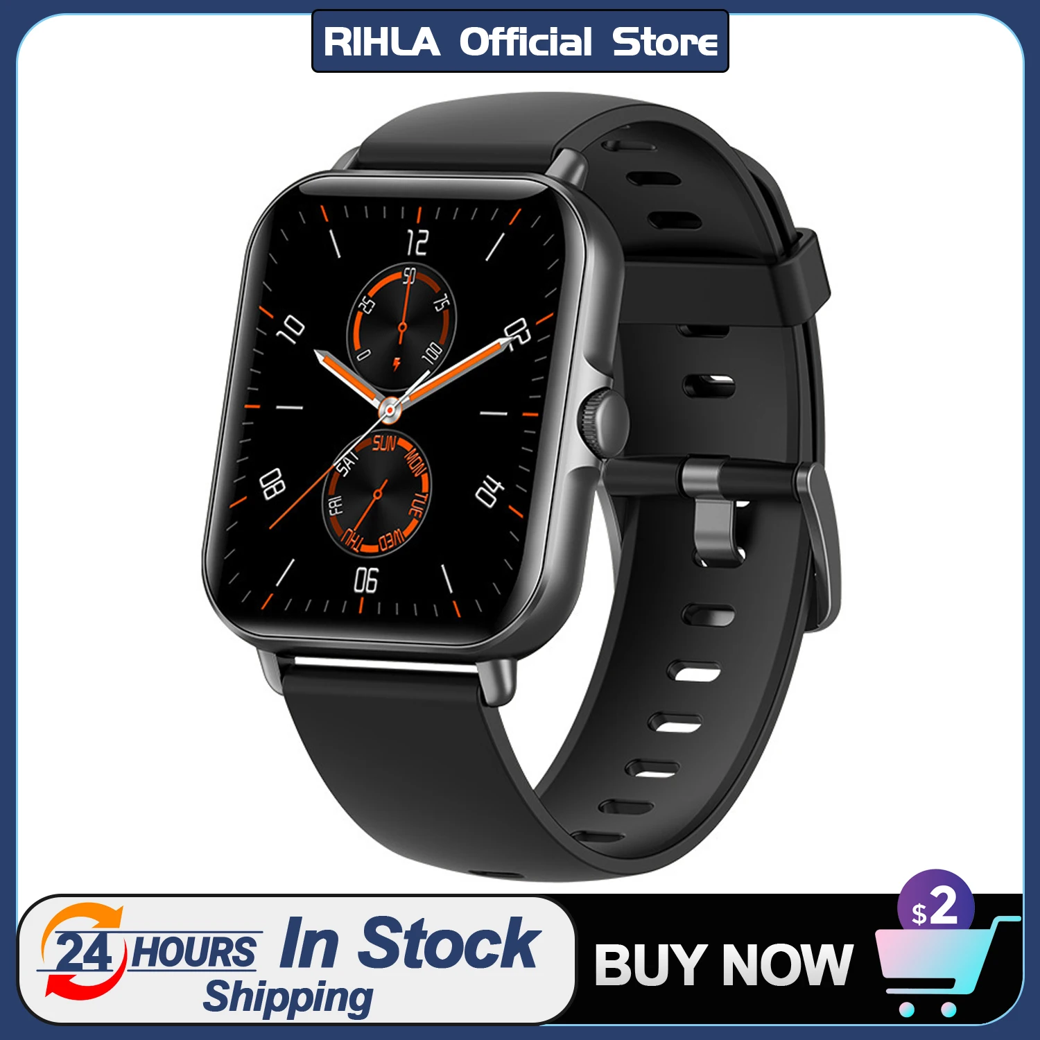 

RIHLA Sport Smart Watch Men Fitness Tracker Heart Rate Sleep Monitoring Women Fashion Bluetooth Call Watch for Android