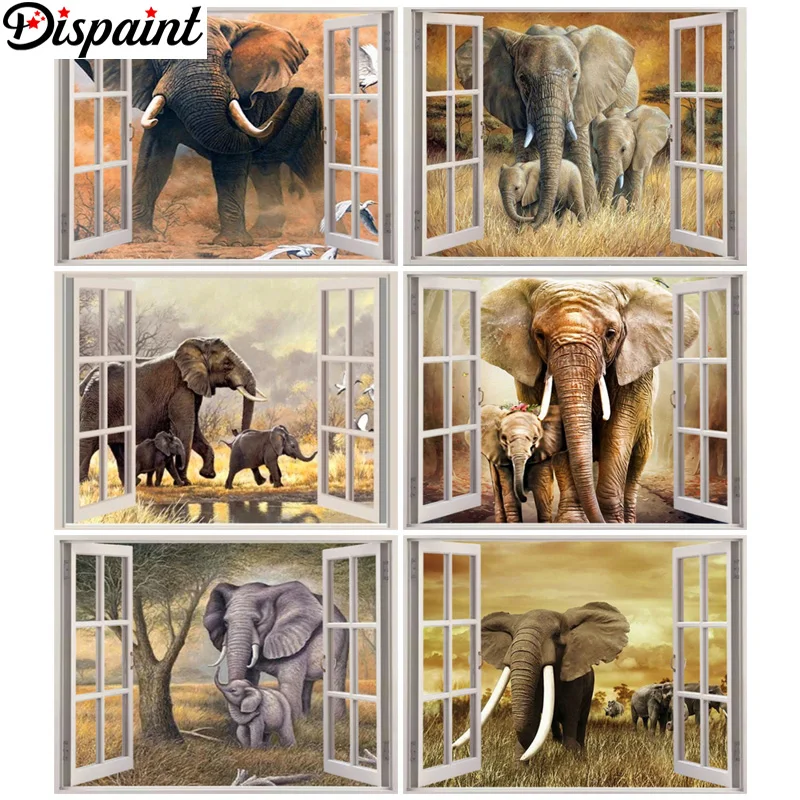

Картина Стразы Dispaint, Хрустальный декор, алмазная живопись «Слон» своими руками, 3D вышивка крестиком, алмазная вышивка