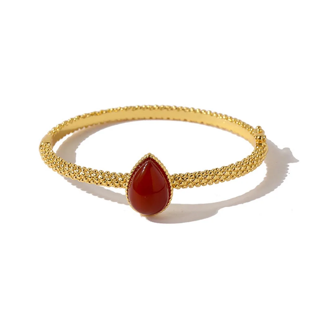 

Red Agate Water Drop Drip Bracelet Bangle