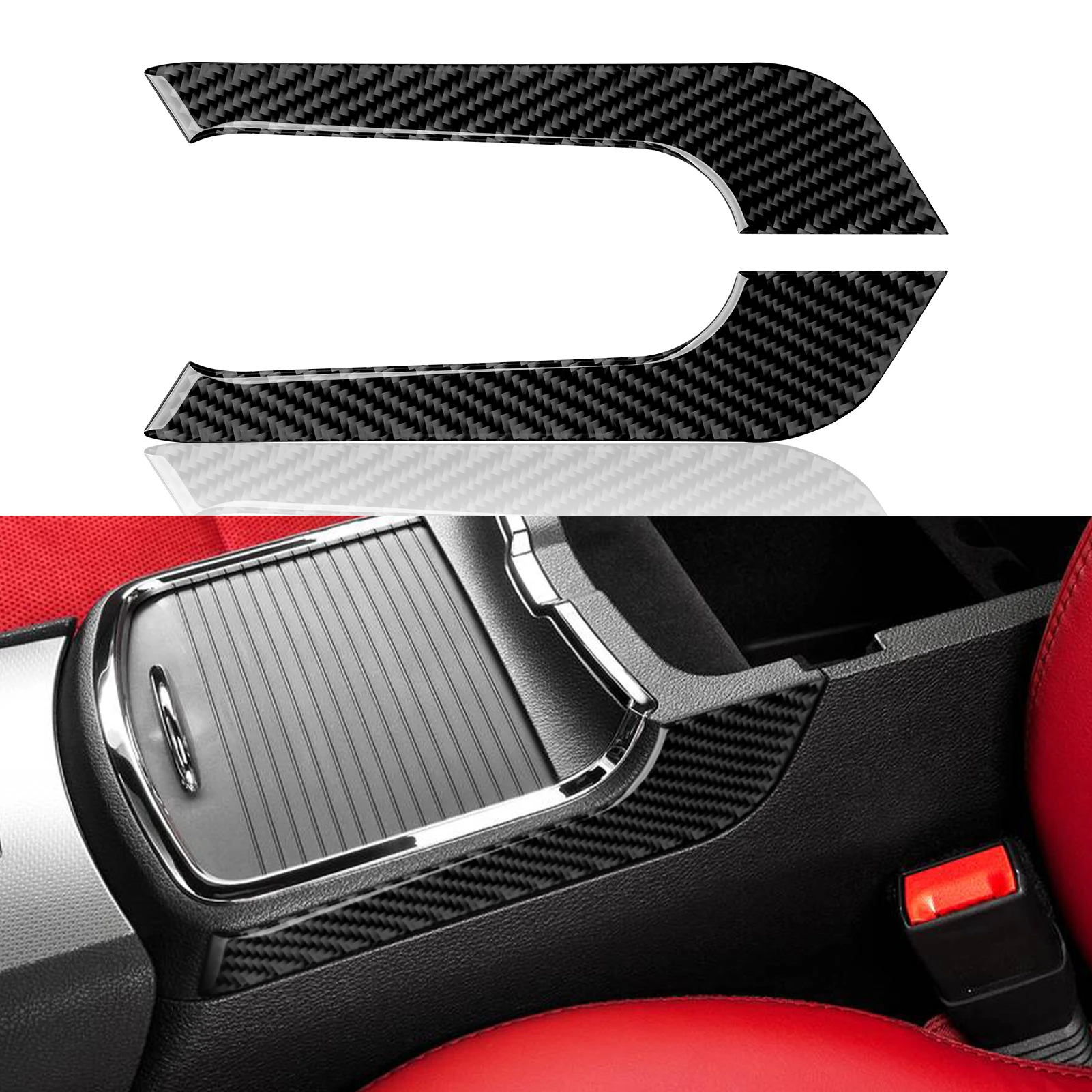 

Car Cup Holder Trim Sticker Carbon Fiber Decal Decorate For Dodge Charger 2011-2021 Interior Accessories