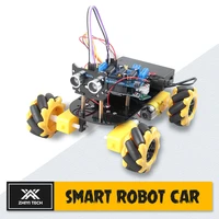 smart robot car kit for arduino uno r3 project learning stem robotics with smartphone control 4wd mecanum wheels complete kits