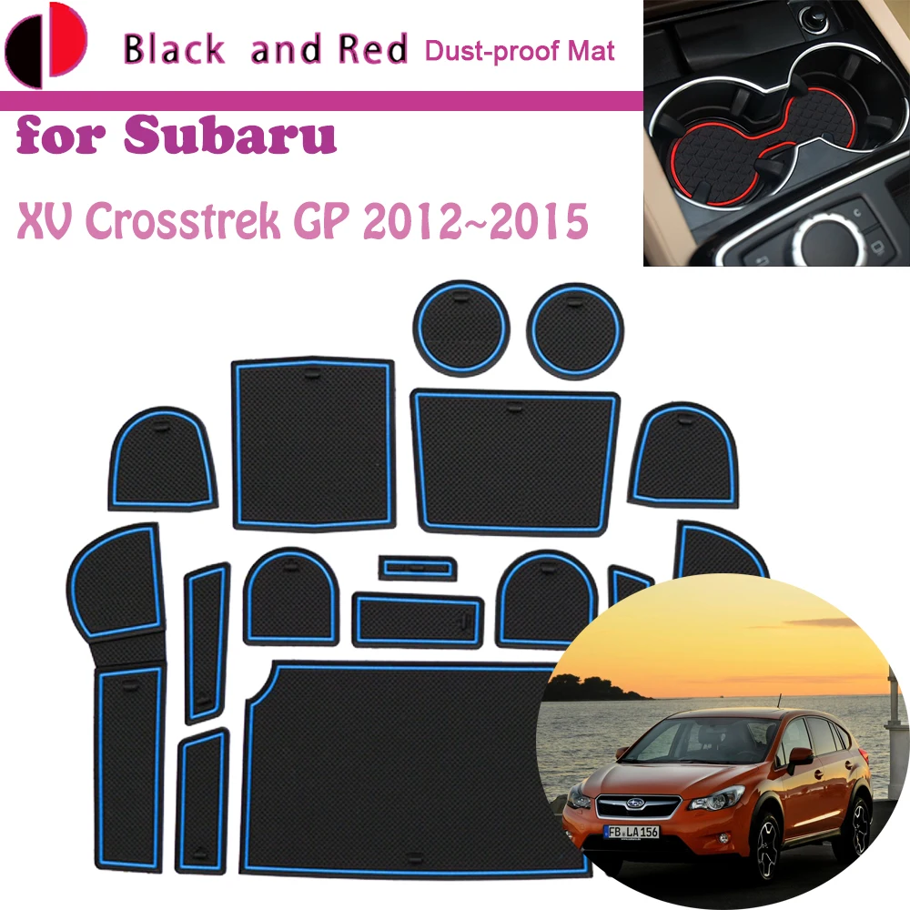 

Rubber Mat Door Groove for Subaru XV Crosstrek GP 2012~2015 2013 Cushio Gate Storage Slot Coaster Dust-proof Car Sticke Pad Auto