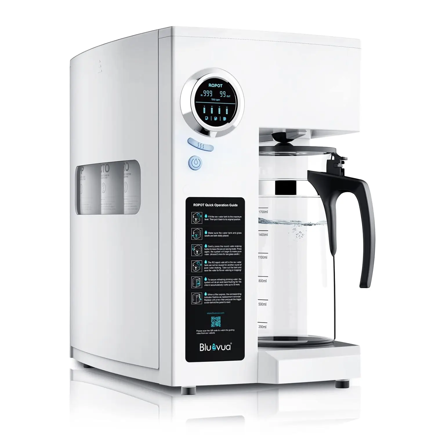 

Reverse Osmosis System Countertop Water Filter, 4 Stage Purification,Counter RO Filtration, 2:1 Pure to Drain,Purified Tap Water