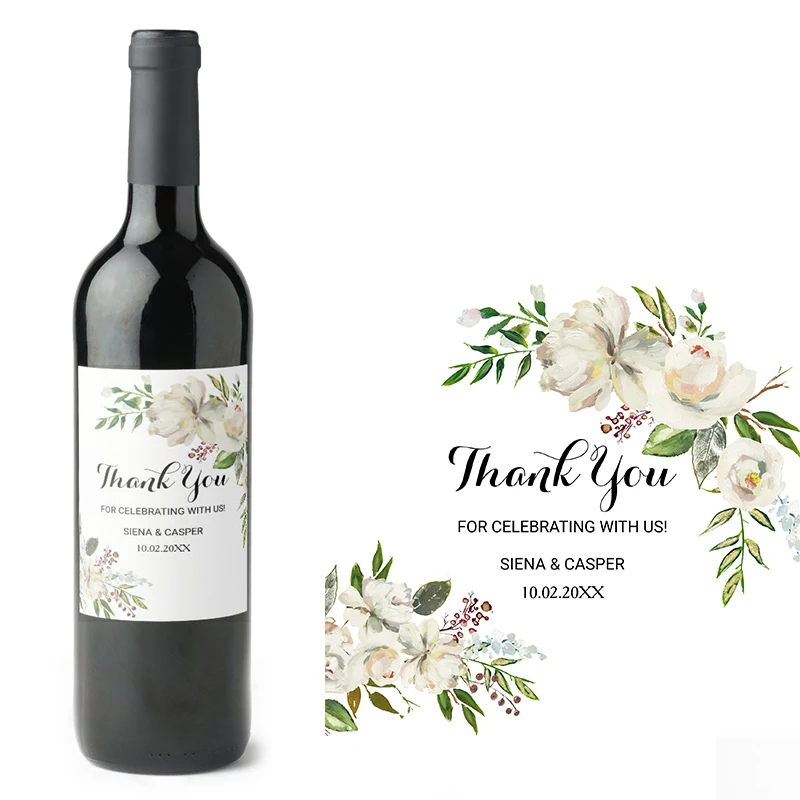 

18PCS Customed Wine Bottle Labels Personalize Logo Waterproof Packaging Stickers DIY Wedding/Birthday Party Decor Engagement Par