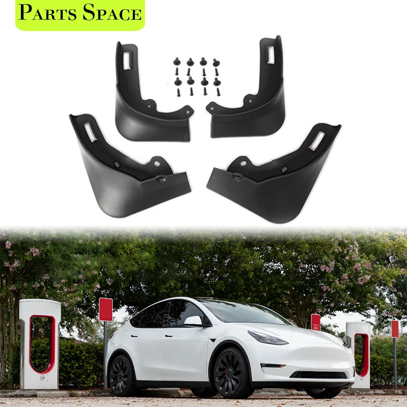 Брызговики Tesla Model Y 2022 2021 2020 4 шт. невидимые для автомобиля матовые черные