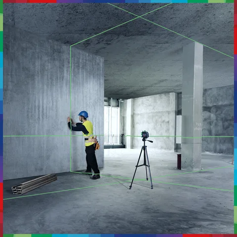 Новый Прибор Bosch GLL3 - 60XG Профессиональный Зеленый Горизонтометр 360° 12 С Наклейкой На Стену