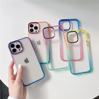gradient laser metal camera lens protection clear armor case for iphone 13 12 11 pro max protective bumper shockproof cover