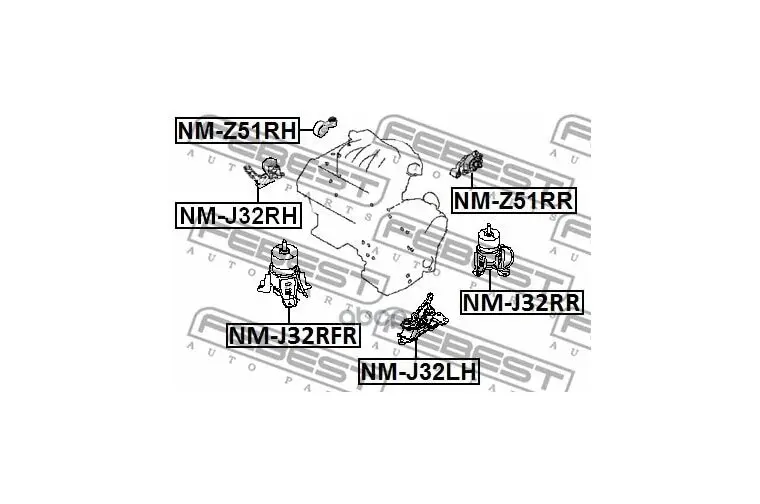 Опора Двигателя Задн Гидравл Nissan Teana J32r 2009.06-2013.12 Nm-J32rr Febest арт. NM-J32RR - купить по