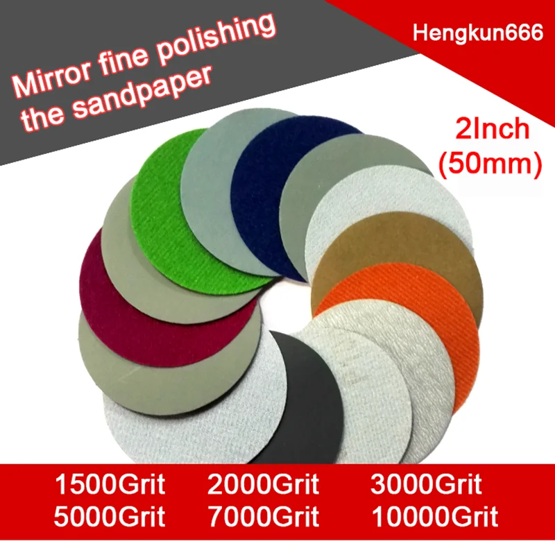 

5Pcs 3Inch Flocking Disc Sandpaper 75mm Round Wet Grinding 1500-10000Grit Grinding Polishing Stone Wood Metal Plastic Car body
