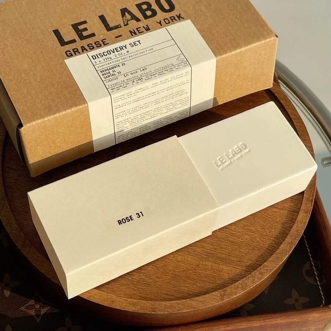 

Le Labo 225g Set of 3 Scented Body Bar Soap Discovery Set Santal 33 Rose 31 Bergamote 22