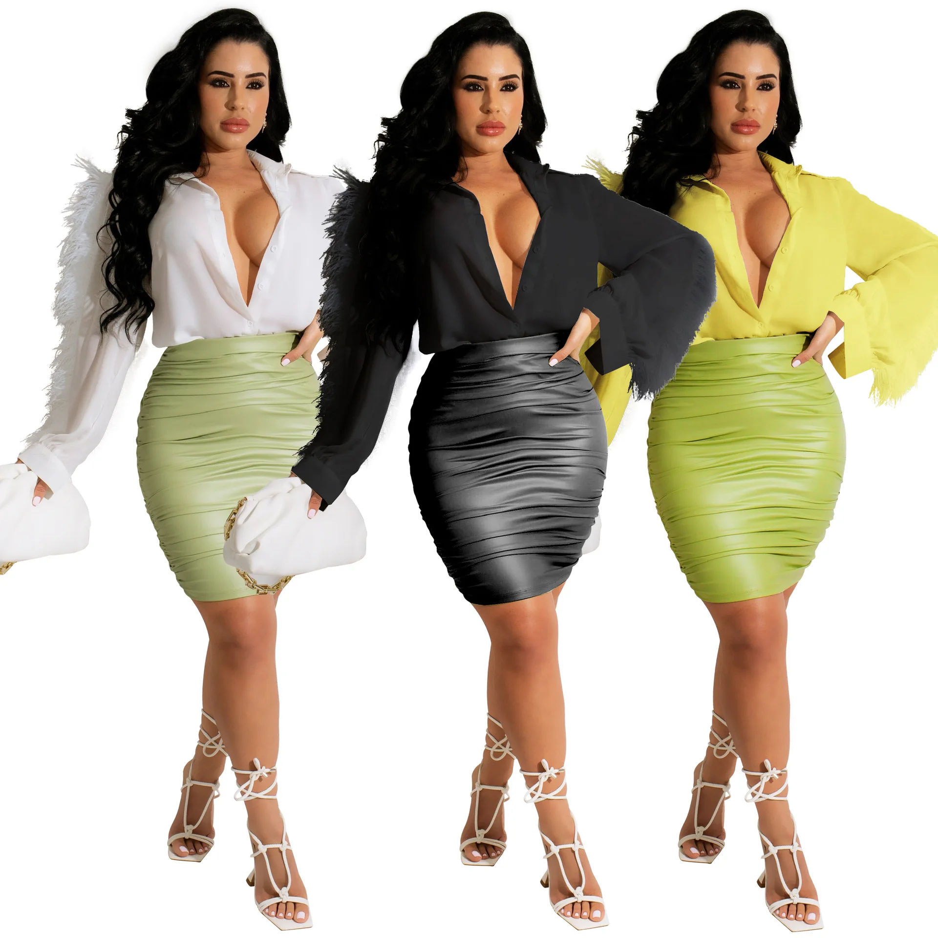 

Party Blouse Women Elegant Luxury Fashion Women Clothing Long Sleeve Ostrich Hair Shirt