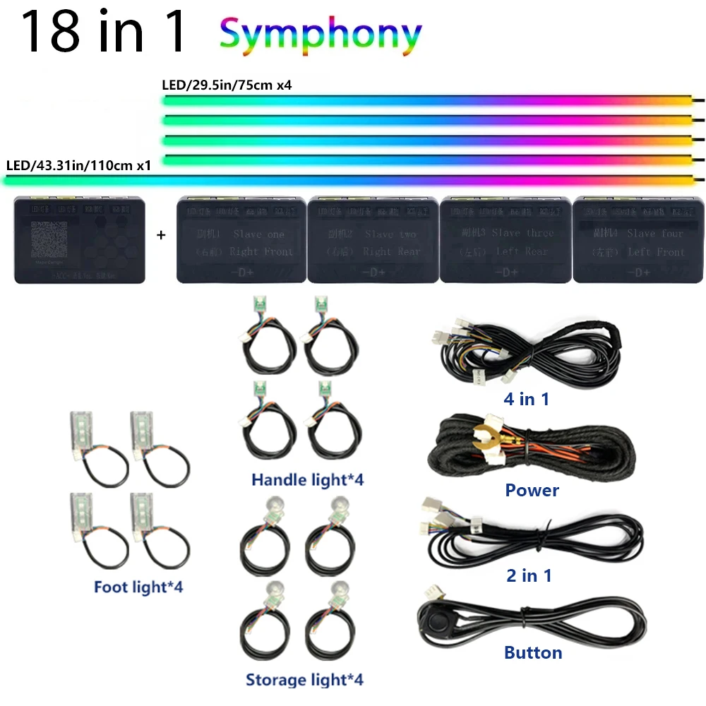 

Для BMW F30 F31 F32 F34 F20 F21 F07 1 3 5 7 X1 X3 G01 X4 G02 X5 F15 F16 64 цвета RGB Symphony Автомобильный светодиодный внутренний окружающий свет