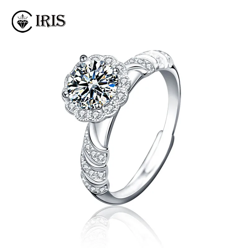 

S925 Sterling Silver Moissanite Mermaid Princess Ring Female Opening Design Adjustable