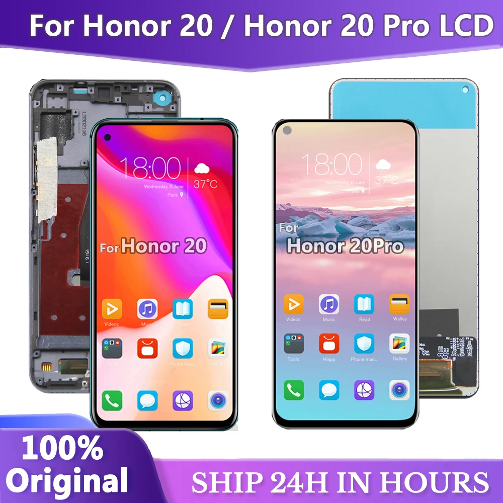 6,26 'для Honor 20 YAL-L21 LCD кодирующий преобразователь сенсорного экрана в сборе Замена для Honor 20 Pro LCD дисплей YAL-L41