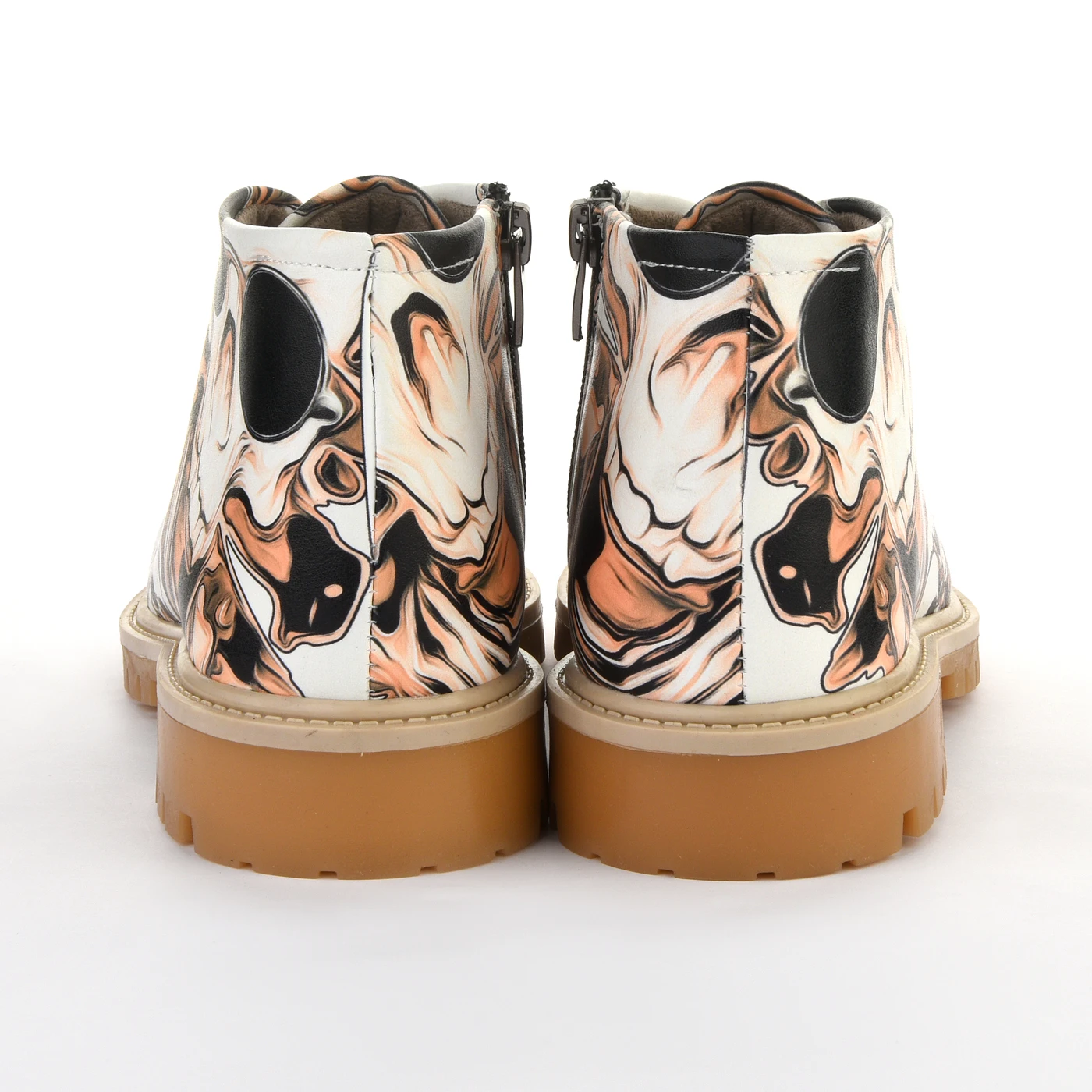 7367 короткие ботинки на молнии и шнуровке с рисунком черепа