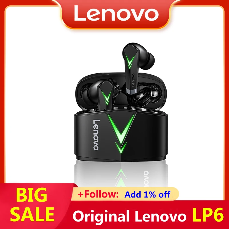 Оригинальные Игровые наушники Lenovo LP6 TWS беспроводные с шумоподавлением hi-fi музыка