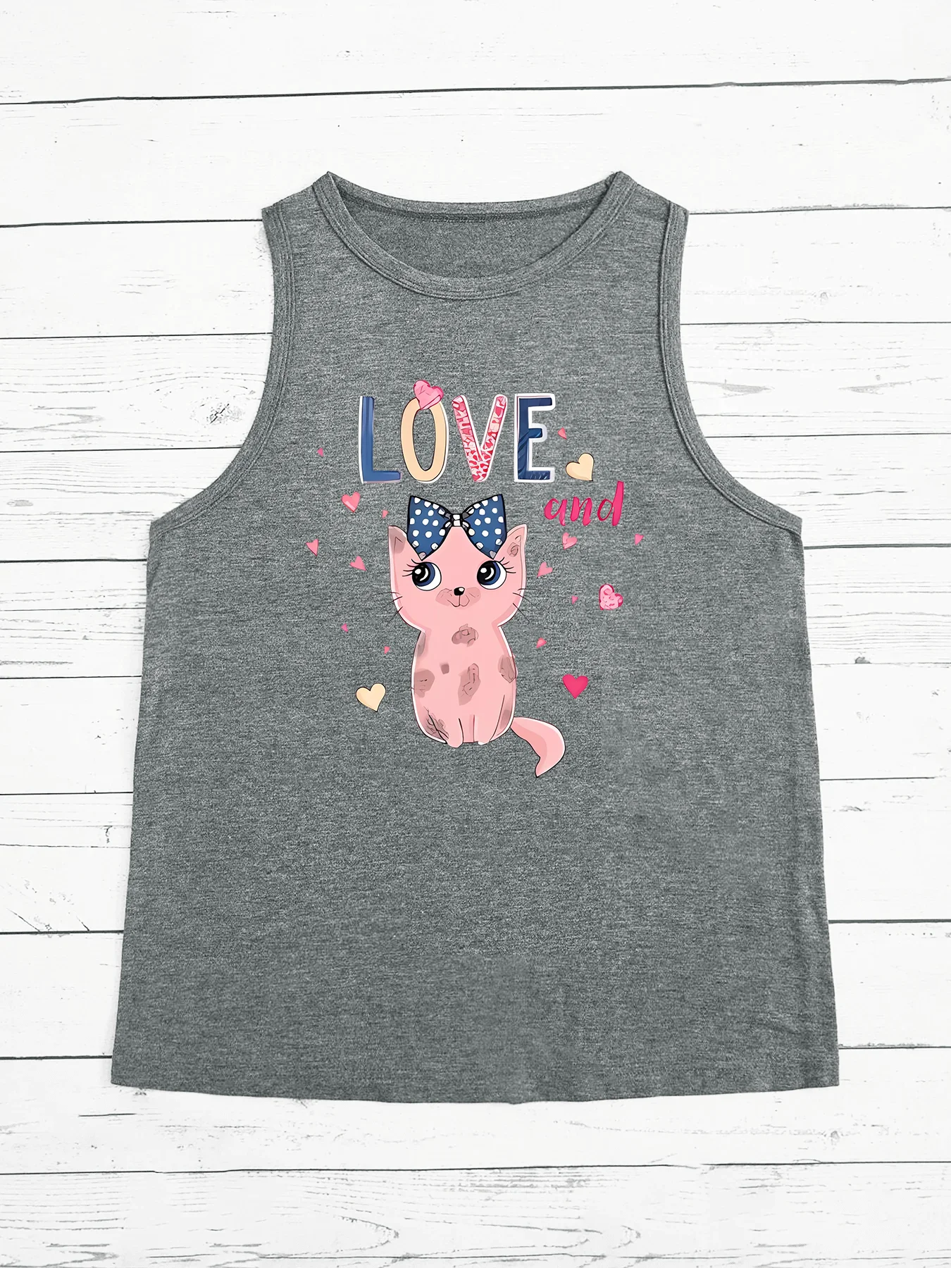 Летняя модная забавная Женская спортивная майка Love Smile girl свободная повседневная