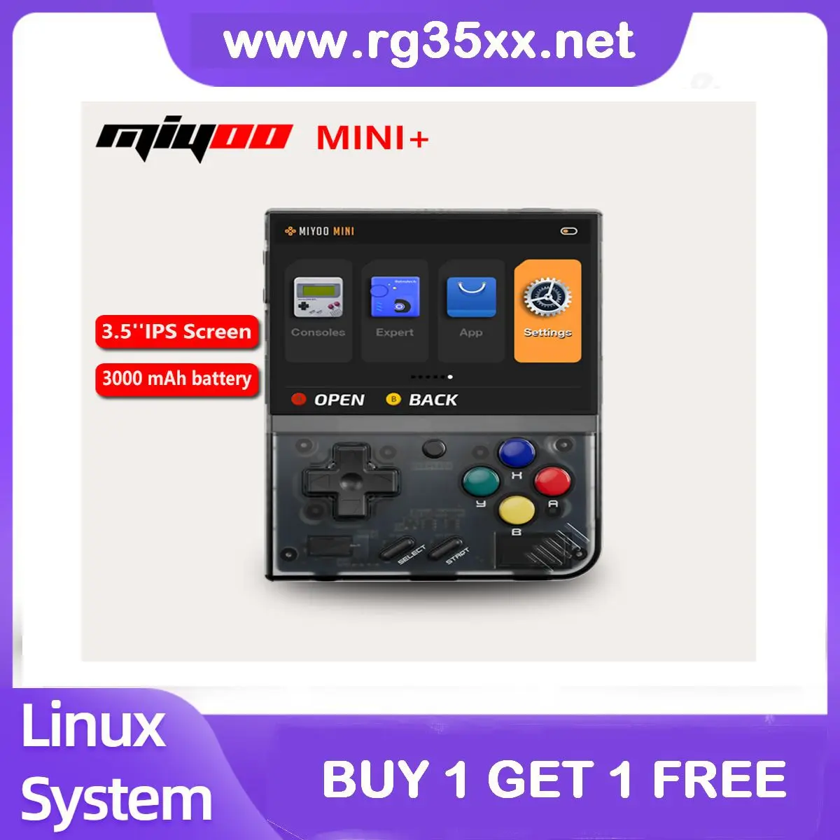 

NEW MIYOO Mini Plus Portable Retro Handheld Game Console 3.5-inch IPS HD Screen Children's Gift Linux System Classic Gaming Emul
