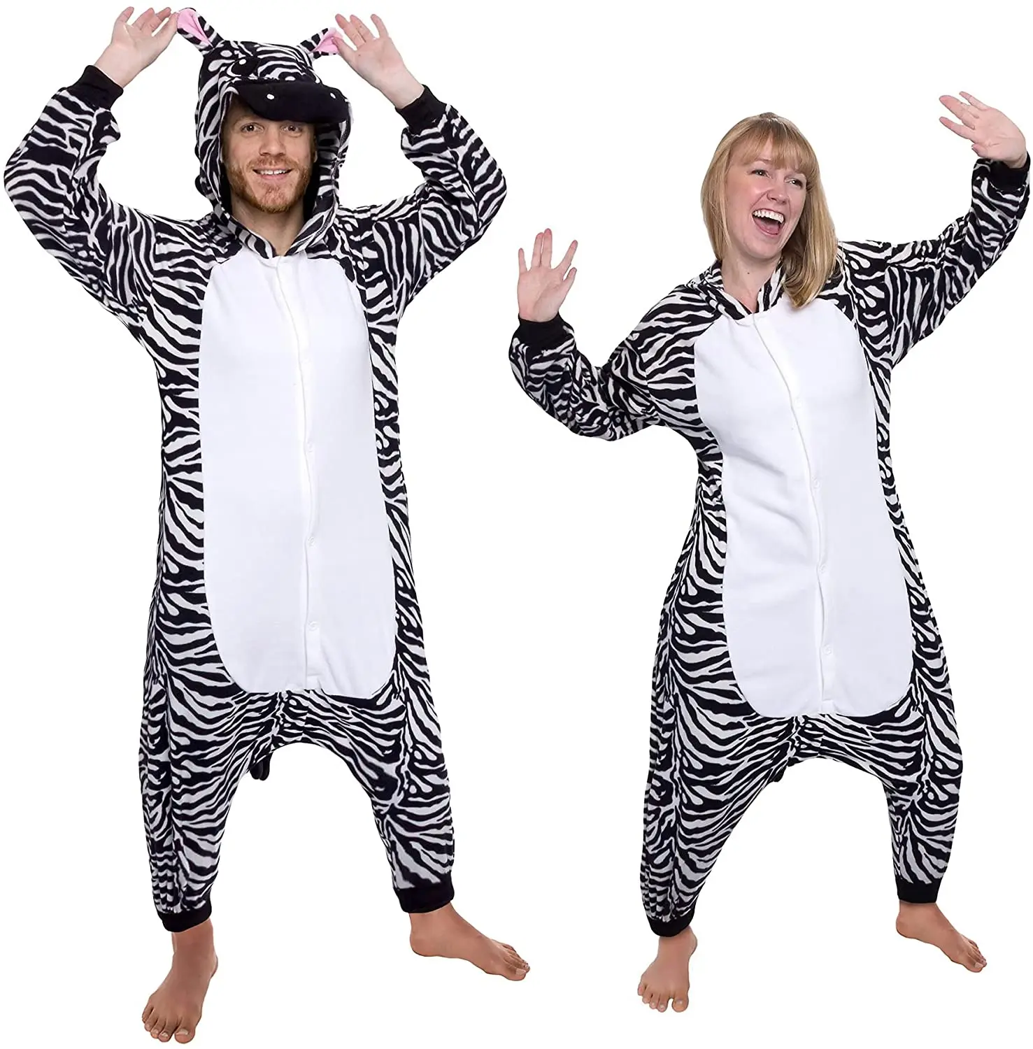 Family Kigurumi Pajamas Zebra Animal Onesie Cosplay Costume Pajamas For Kids and Adults