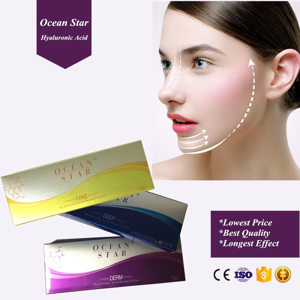 

BB Cream 1ml 2ml 10ml 20ml Ocean Star Hyaluronic Acid Dermal Filler For Lip Face Butt BB Cream With Box FOR HYALURON PEN