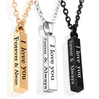 creative stainless steel love wishing column pendant necklace exquisite couple party jewelry mens accessories anniversary gifts