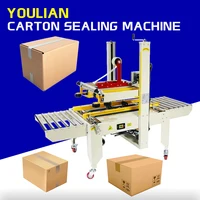 FXJ-6050 Semi Automatic Double-Flap Carton Case Sealer Cardboard Box Taping Machine Both Sides of the Conveyor Package Machine