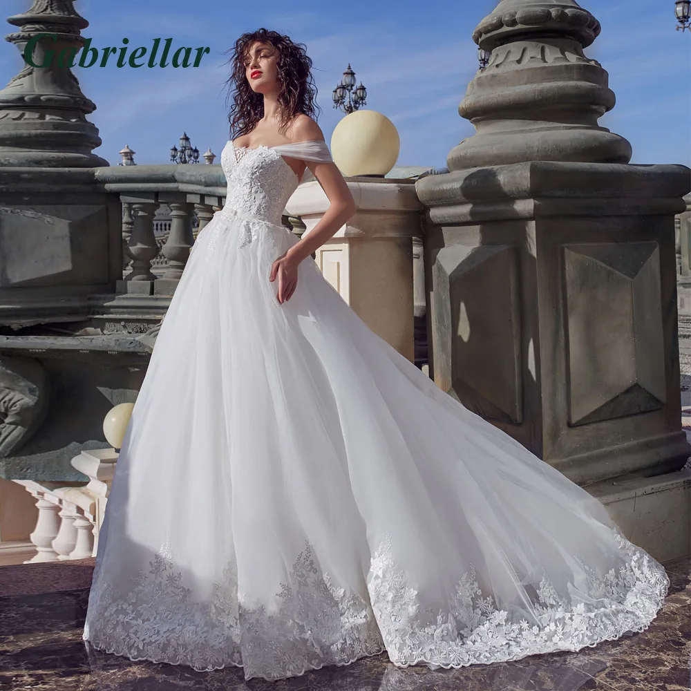 

Gabriellar Exquisite Wedding Ball Gown Sweetheart Off the Shoulder Backless Lace Up Sweep Train Vestidos De Novia Custom Made