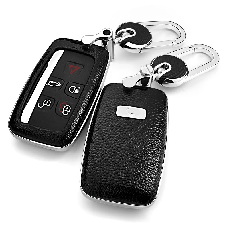 

1 Pcs Head Leather Cowhide Abs Material Include Car Key Case Cover For Range Rover Laser Freelander 2 Discovery 3/4 Jaguar XF
