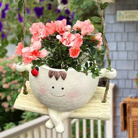 Подвесные горшки для суккулентов  Planter со smiling face