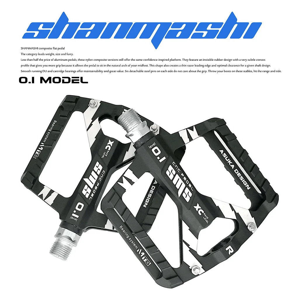 

Shanmashi new 0.1 Generous Aluminum Alloy Bicycle Pedal Platform MTB Road Bike Pedals Ultralight MTB Bicycle Pedal 340g/pair